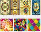 30 New Styles Custom Electrostatic Frosted Stained Glass Window Film, Church Home Foil Stickers, PVC Self-adhesive Window Films