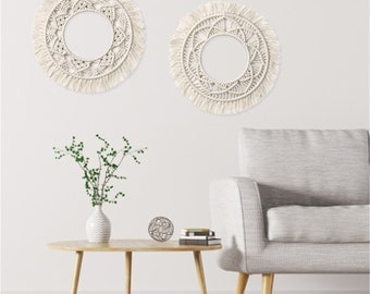 Round Macrame Wall Hanging Circle Tapestry Available In Etsy