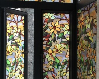 Premium Style Painted Stained Glass Sticker 3d Vinyl Privacy