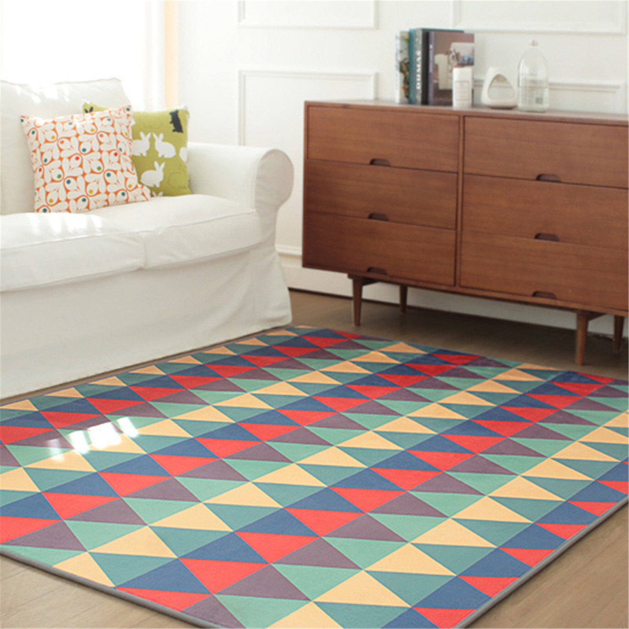 Nordic Rectangle Geometric Carpet For Living Room Floor Mat Etsy
