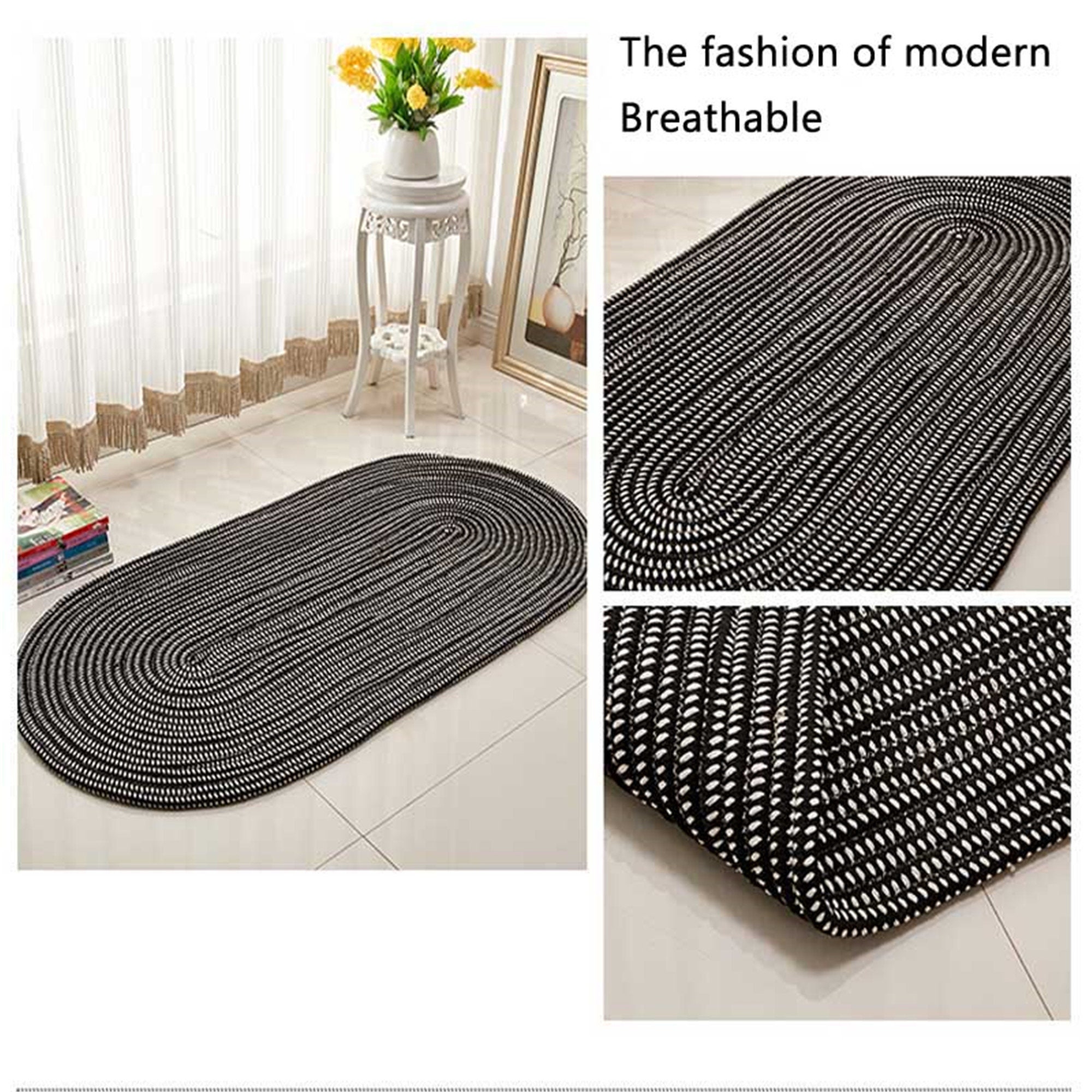 Handmade Knit Cozy Oval Carpets for Living Room End Table Etsy