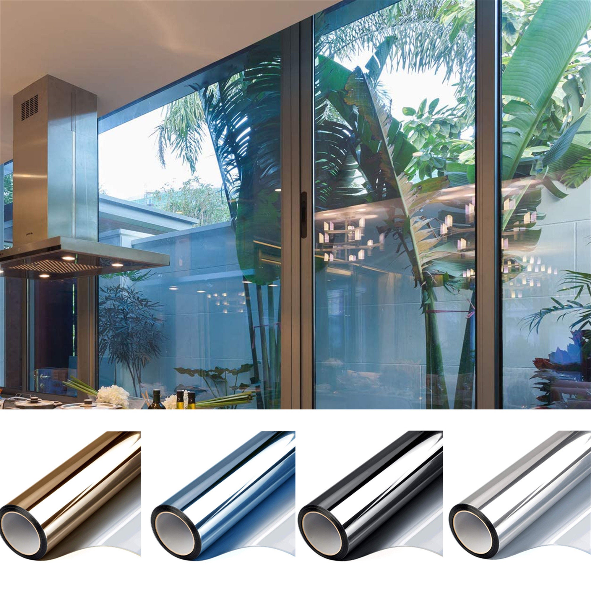 One Way Mirror Window Film Stained Sun Blocking Reflective Etsy