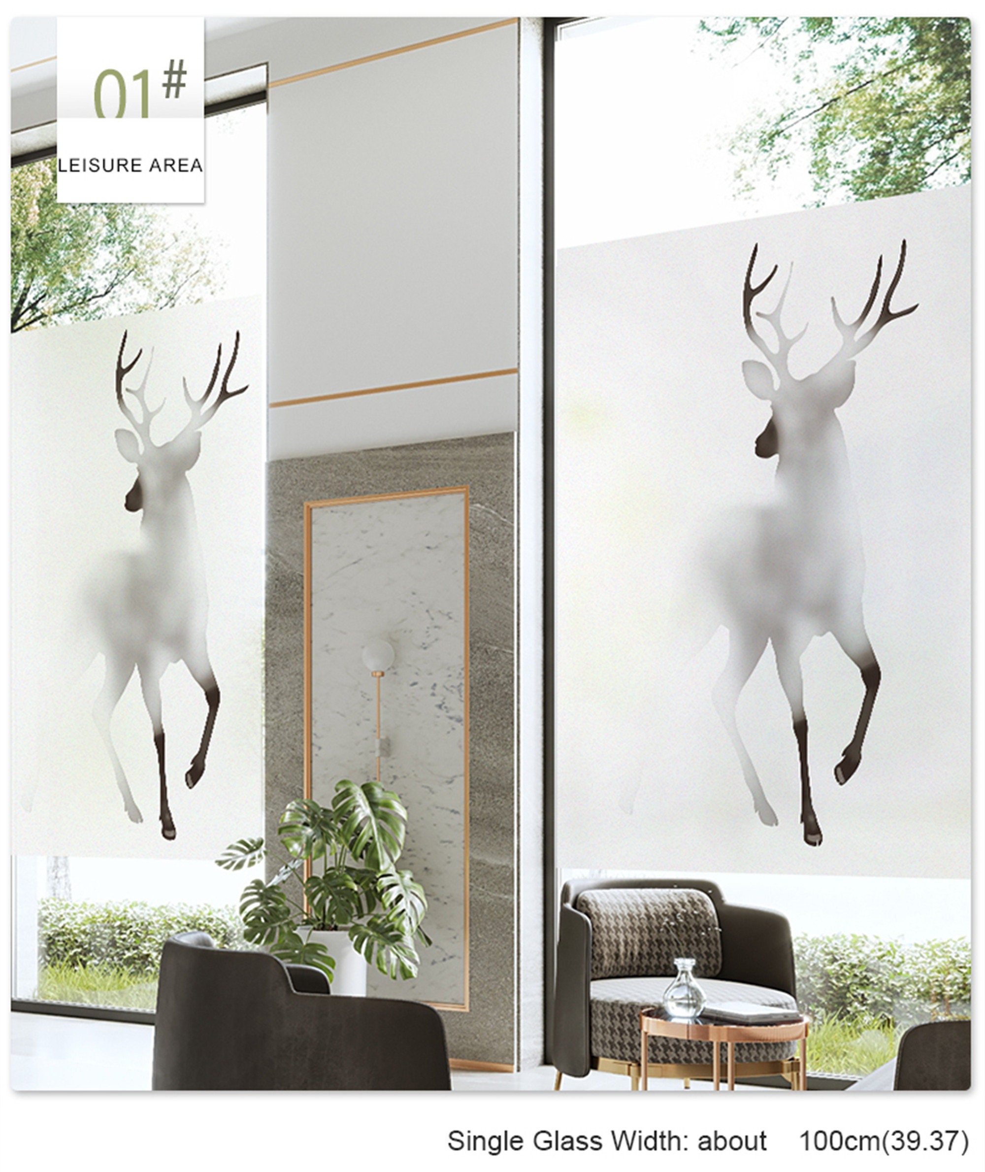 Frosted Window Film Privacy Sticker No Glue Window Sticker Etsy