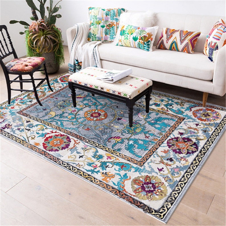 Flower Carpets Vintage Morocco Jacquard Carpet for Living Room Etsy