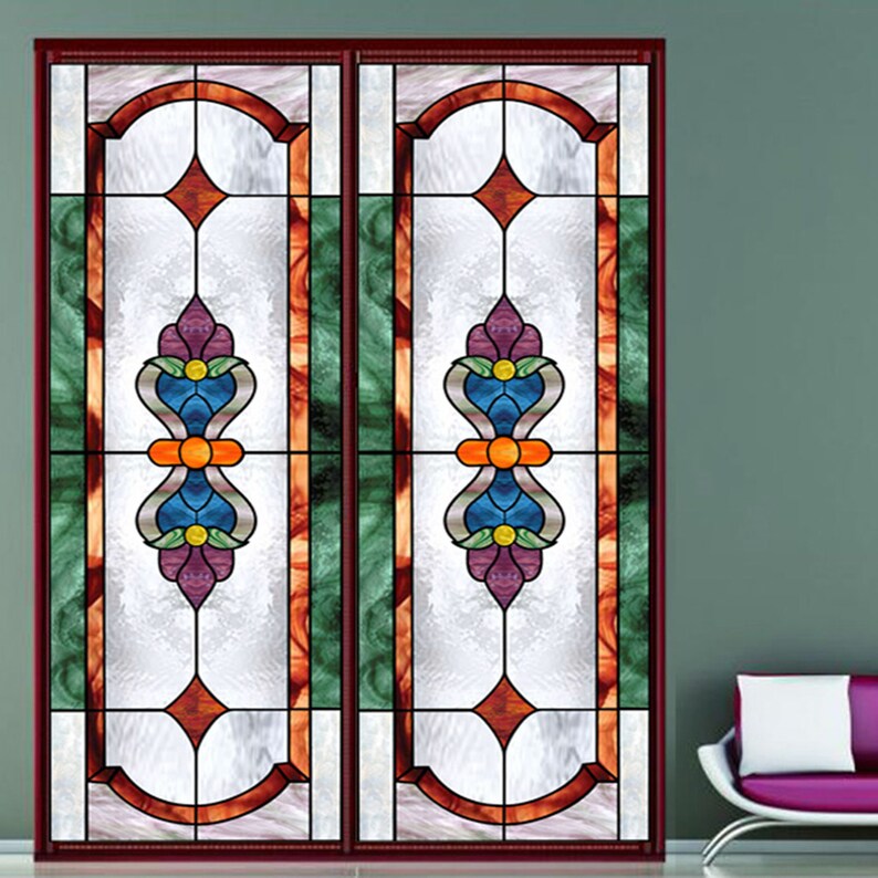 European Church Art Glass Film Stained Window Opaque Sticker Etsy