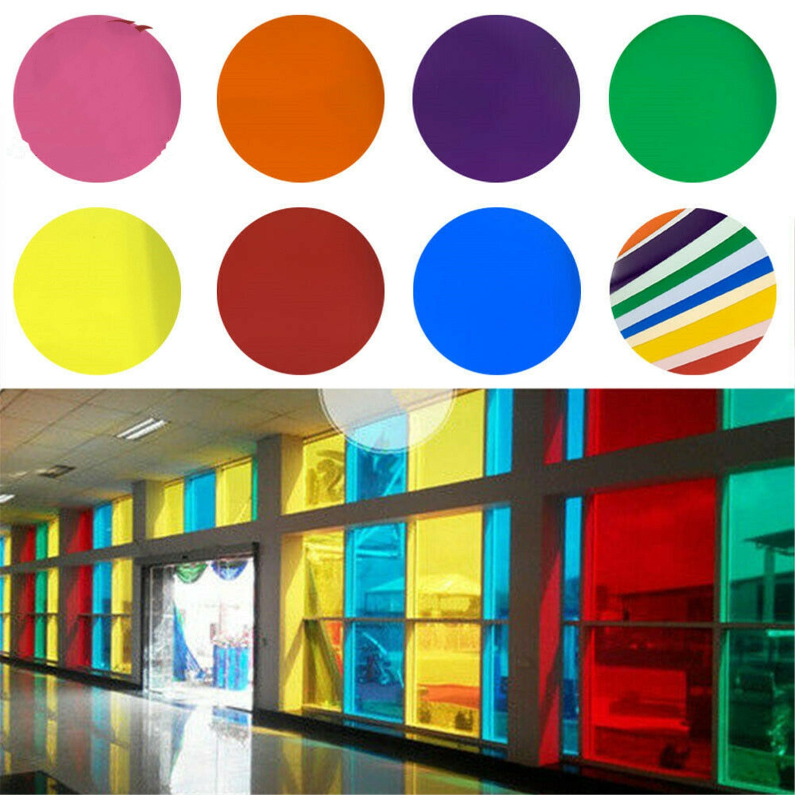 Transparente bunte Fenster Folie Glas Farbe selbstklebende