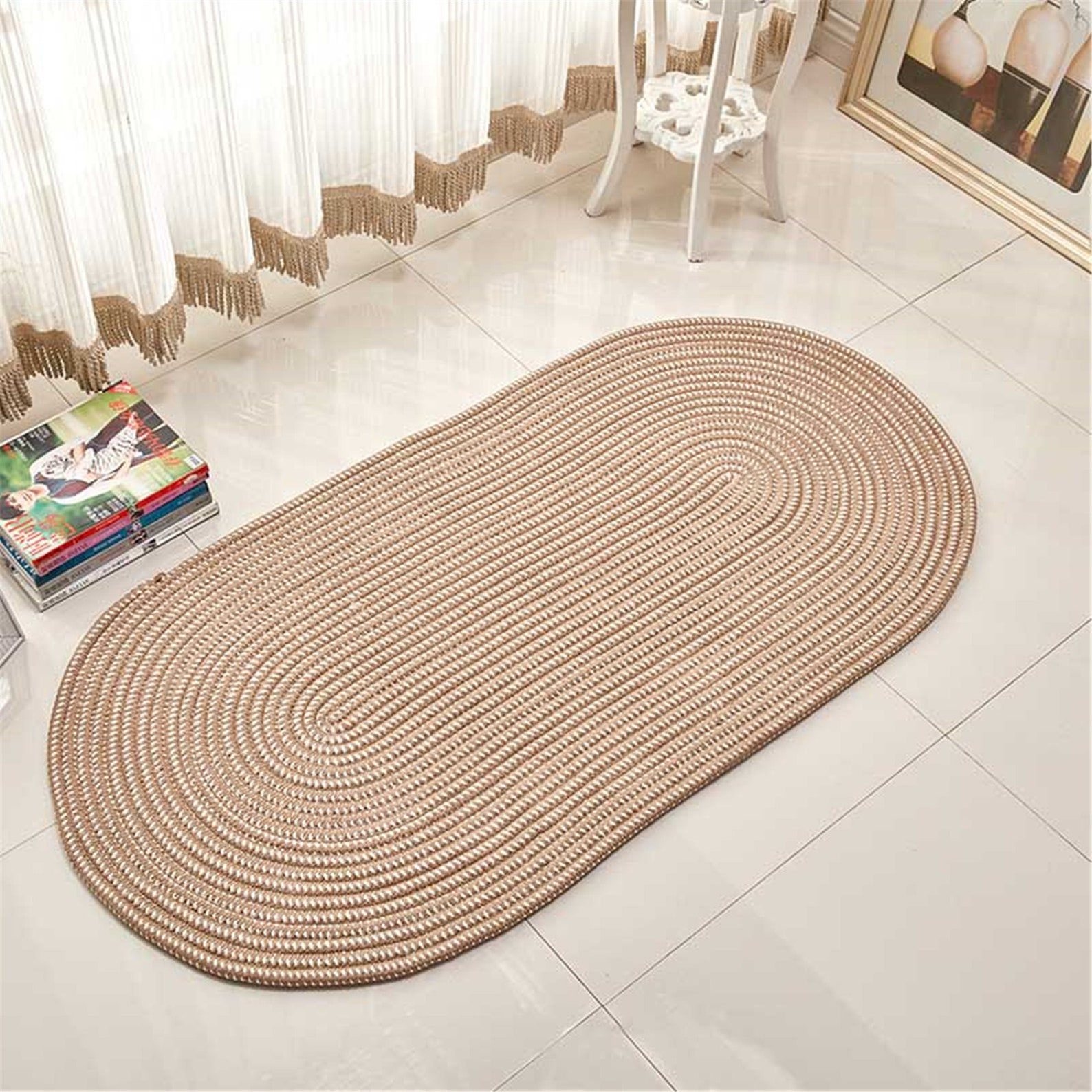 Handmade Knit Cozy Oval Carpets for Living Room End Table Etsy