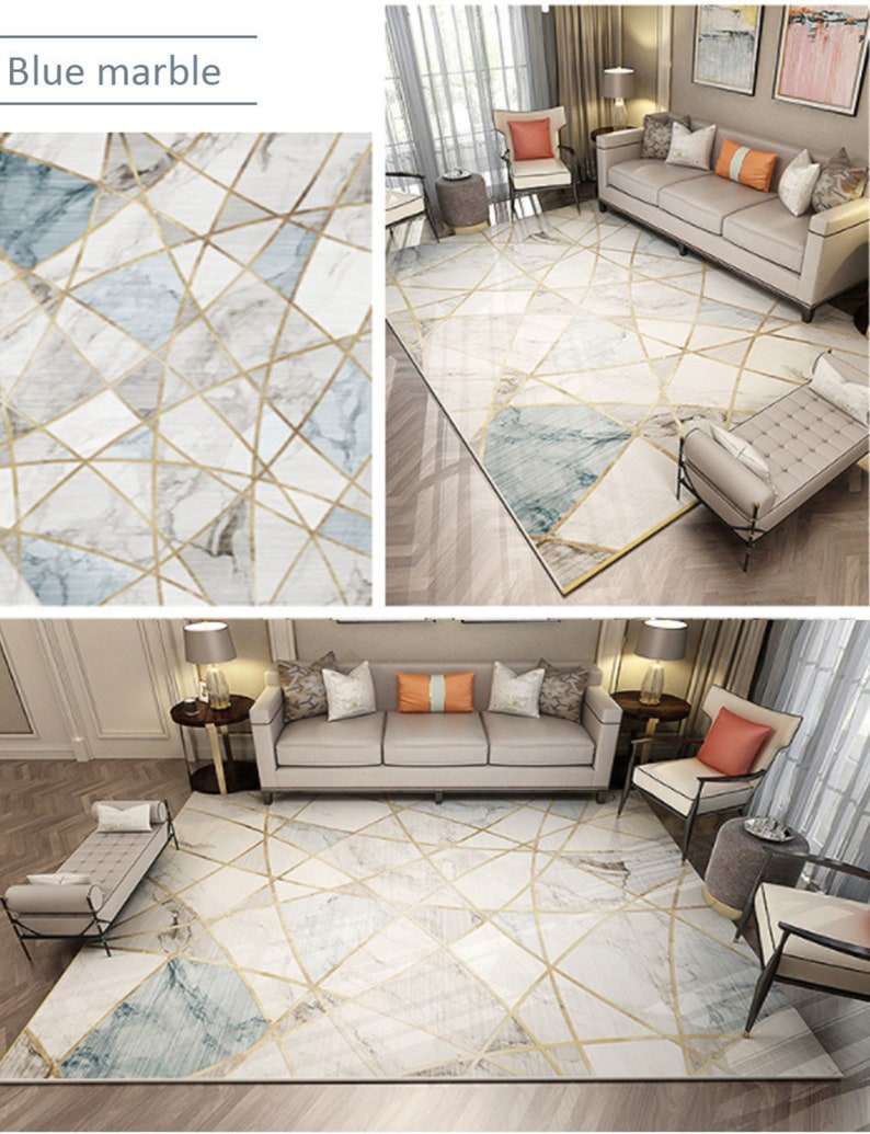 Nordic Marble Carpet for Living Room Area Rugs Antislip Etsy