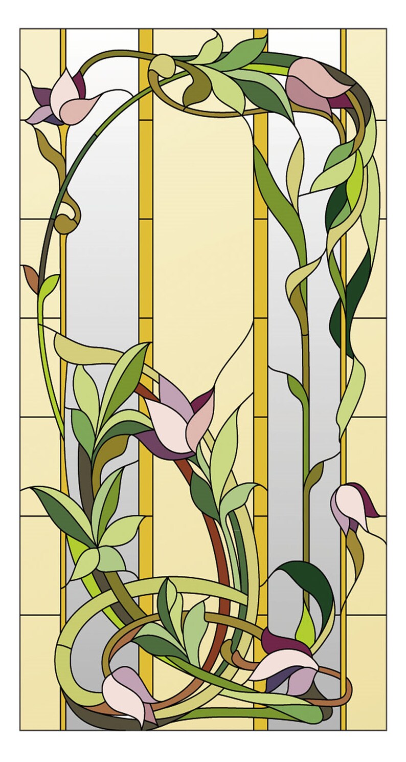 Custom size Window Films Stained Glass Window With Purple Etsy