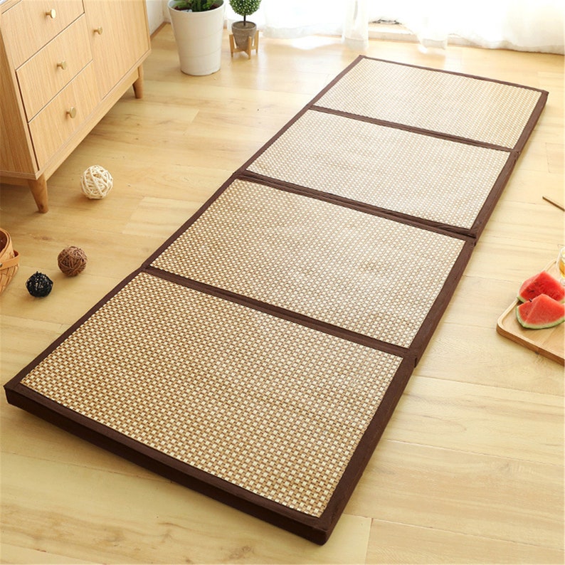 Folding Mat Thick Carpet Japanese Tatami Rattan Mat Sleeping Etsy