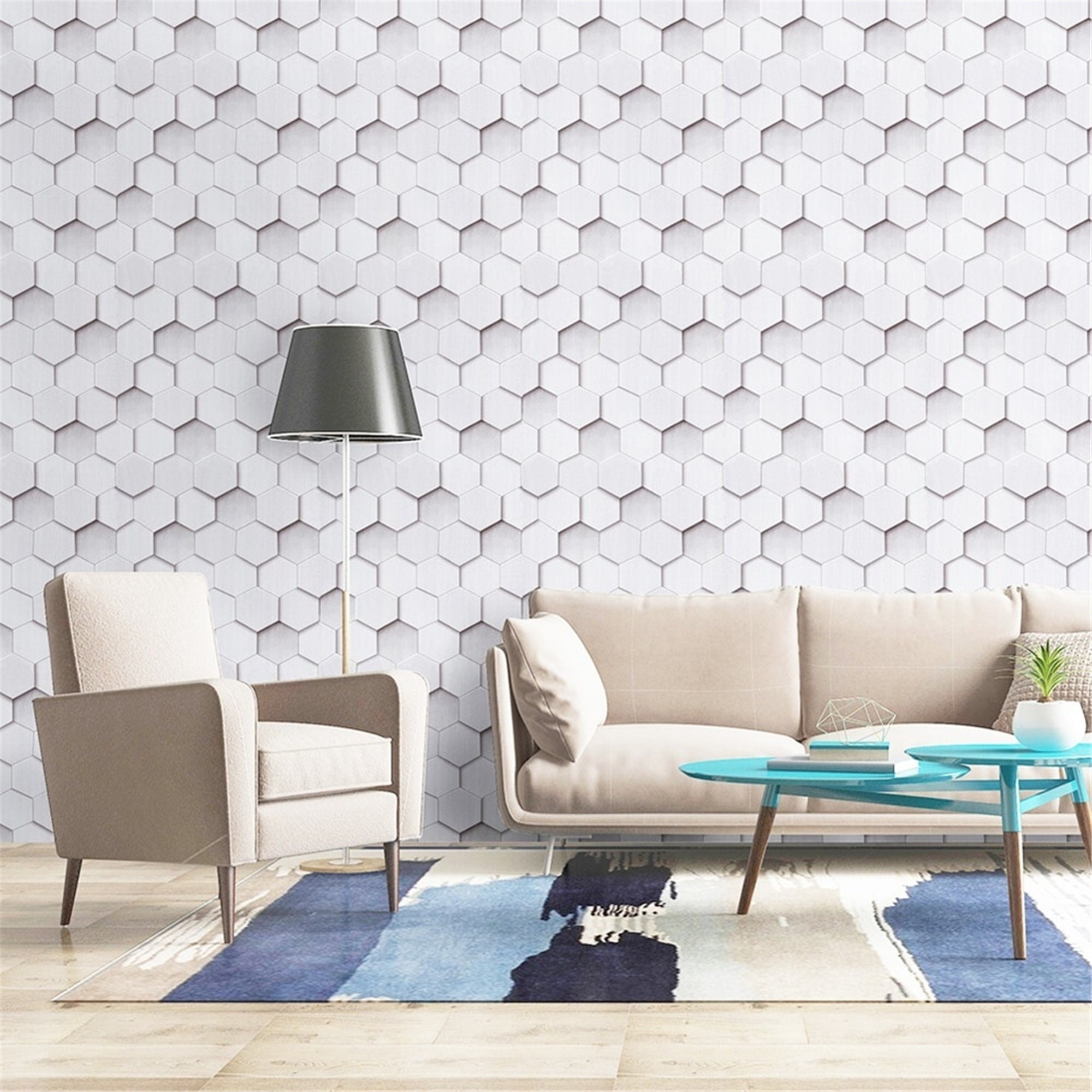 Geometric Pattern Self Adhesive Wallpaper Grey Vinyl Peel and Etsy