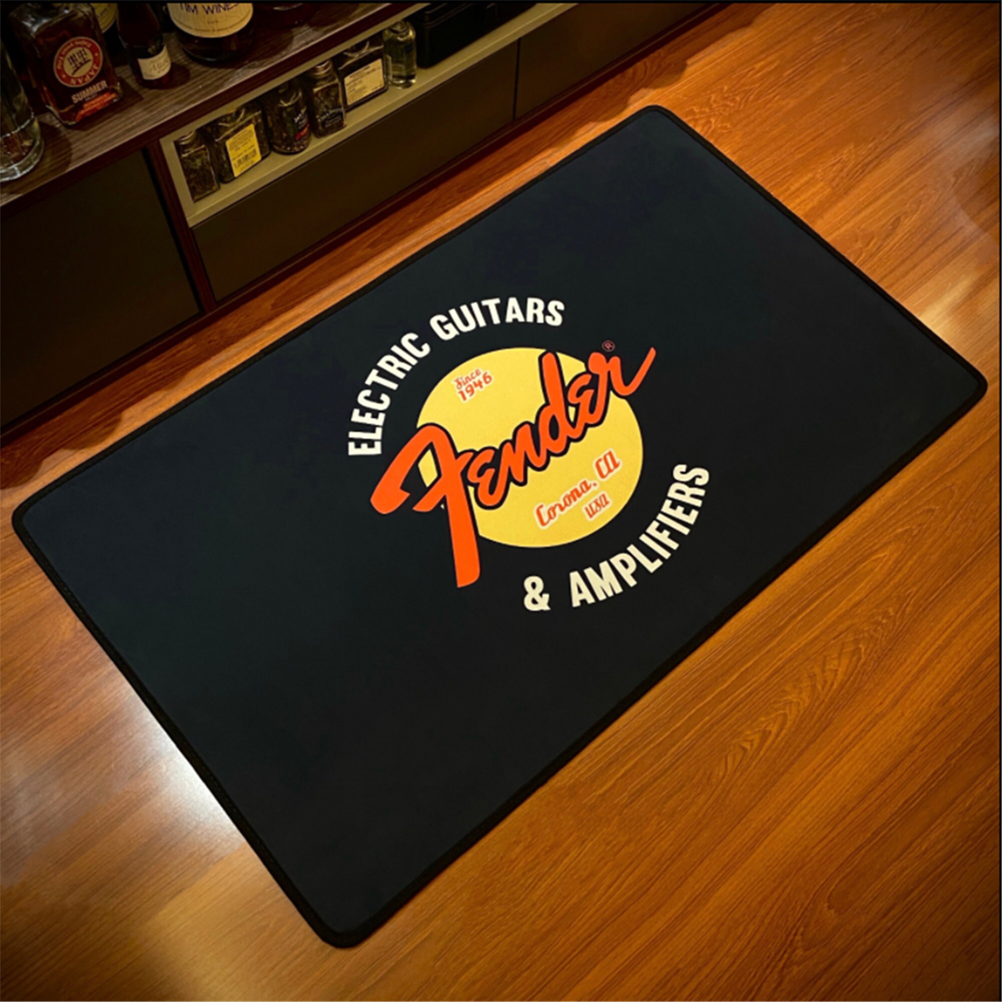Fender Guitar Rock Round Carpet Floor Mats Printed Area Rug Etsy