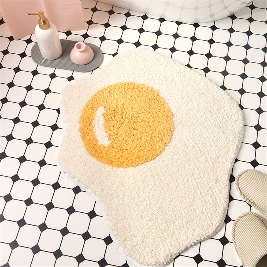 Creative Egg Bath Mat Bathroom Carpet Non Slip Entrance Floor Etsy