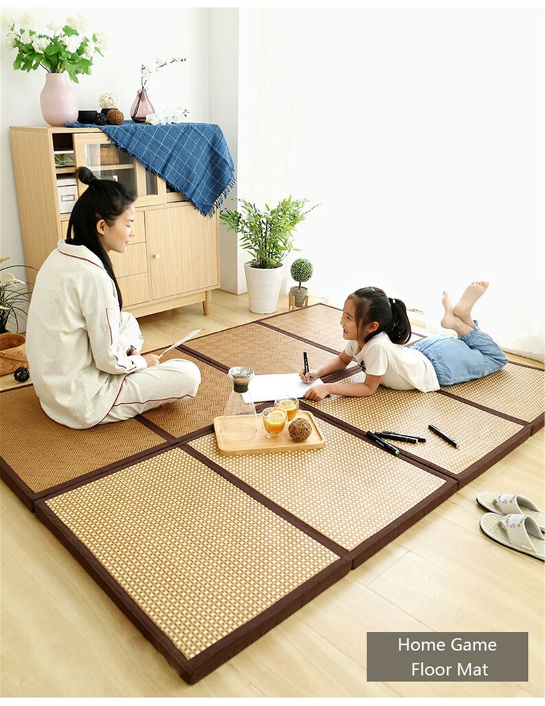 Folding Mat Thick Carpet Japanese Tatami Rattan Mat Sleeping Etsy