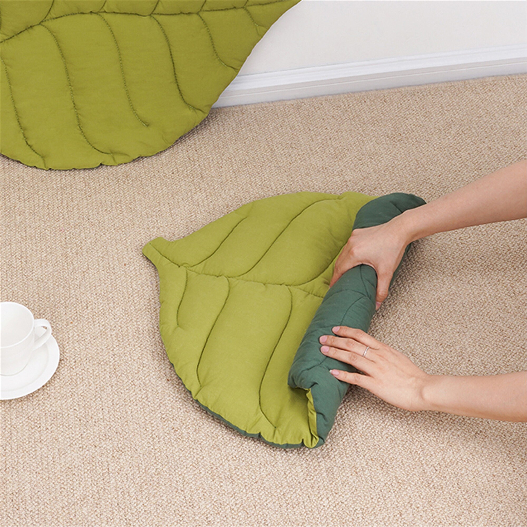 Leaf Pet Mat Soft Cotton Ginkgo Shape Floor Rug Cat Dog Carpet Etsy