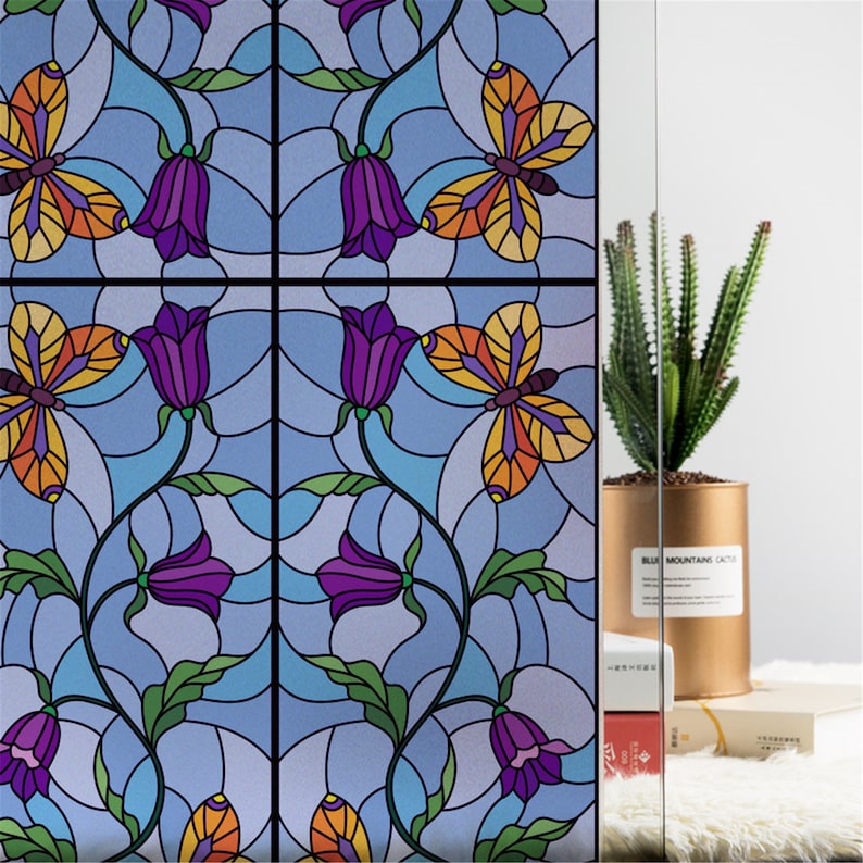 Stained glass window film Static window sticker Glass Film Sticker privacy Home Decor decorative 4590x200cm