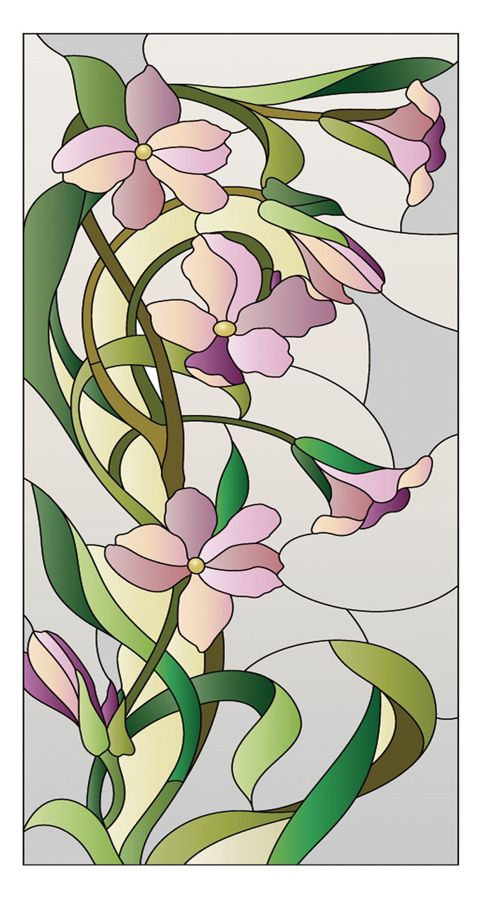 Custom size Window Films Stained Glass Window With Purple Etsy