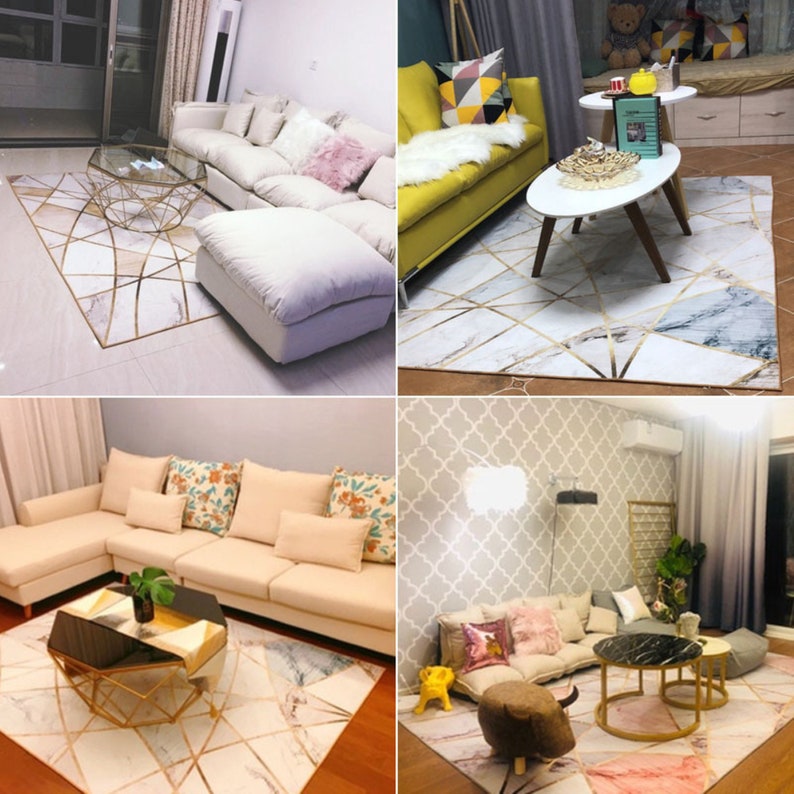 Nordic Marble Carpet for Living Room Area Rugs Antislip Etsy