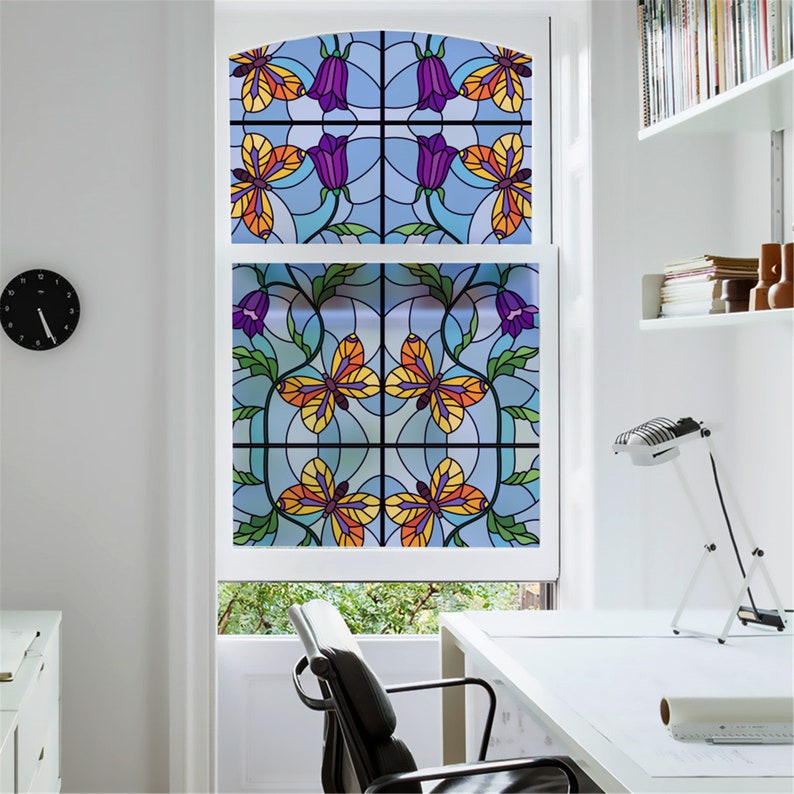 Stained glass window film Static window sticker Glass Film Sticker privacy Home Decor decorative 4590x200cm
