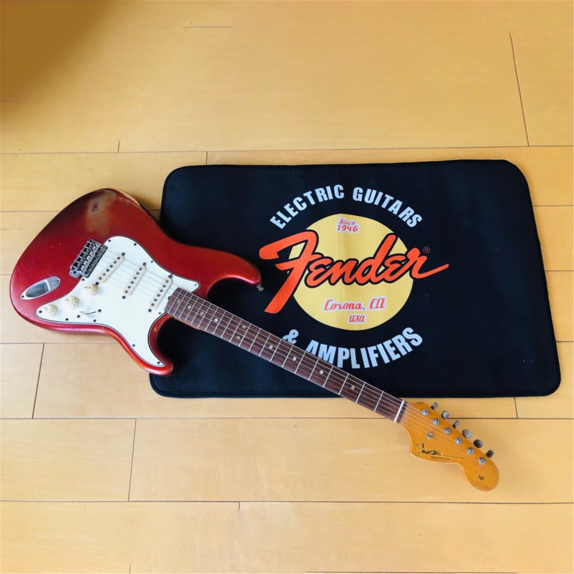 Fender Guitar Rock Round Carpet Floor Mats Printed Area Rug Etsy