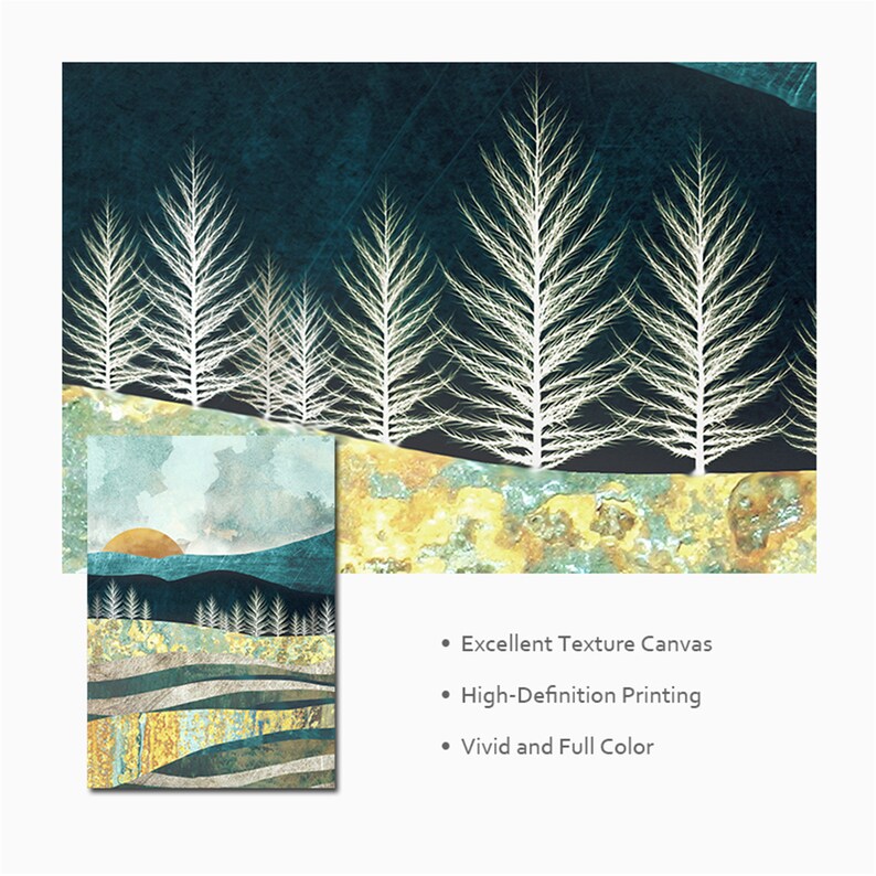 Nordic Poster Sunrise Sunset Landscape Print Wall Art Canvas Etsy