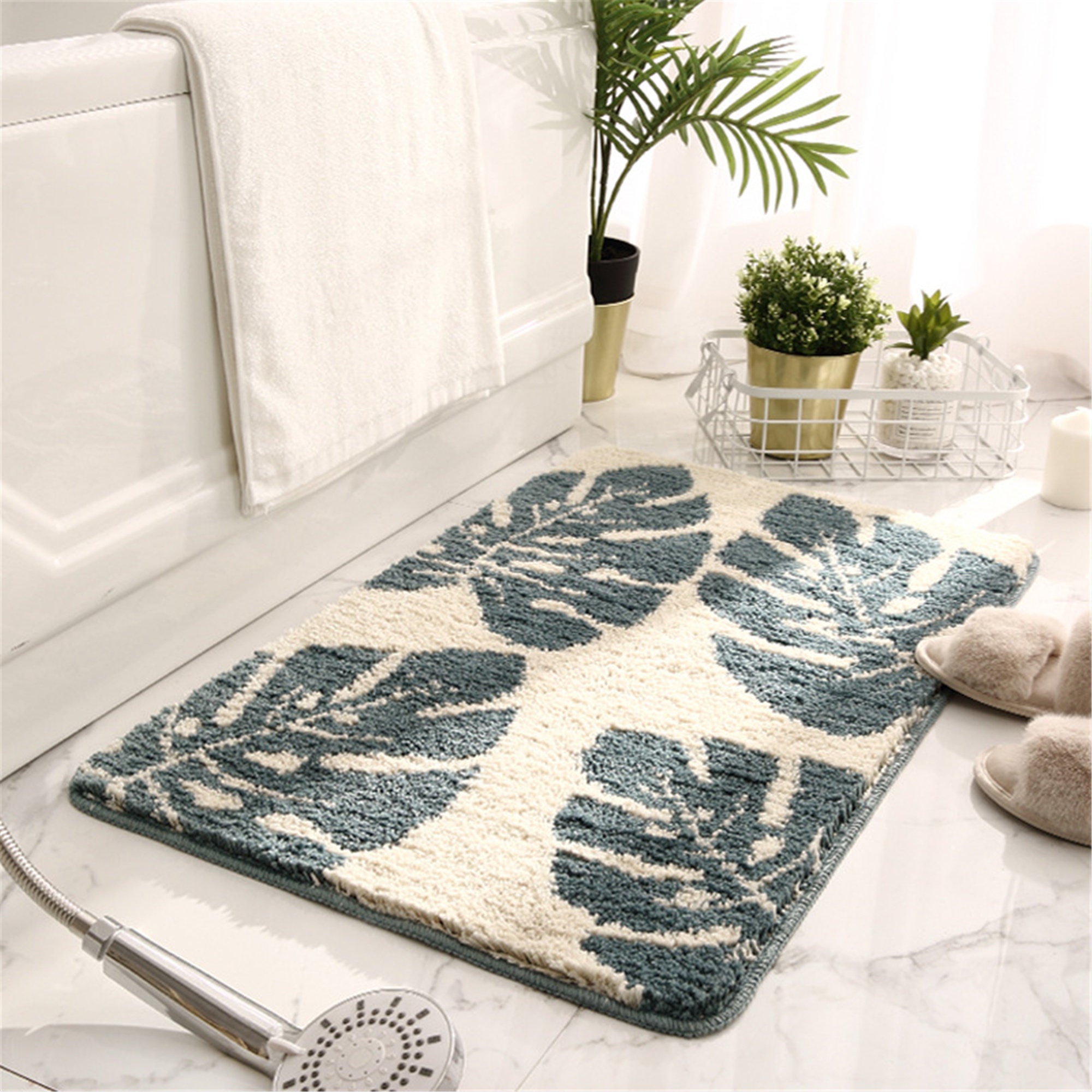 Antislip Bath Mat Bathroom Mat Carpet Water Absorption Rug Etsy