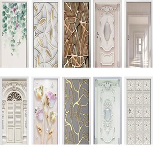 Details about / Self adhesive Door wrap removable Peel /& Stick Architecture Arcade at the castle