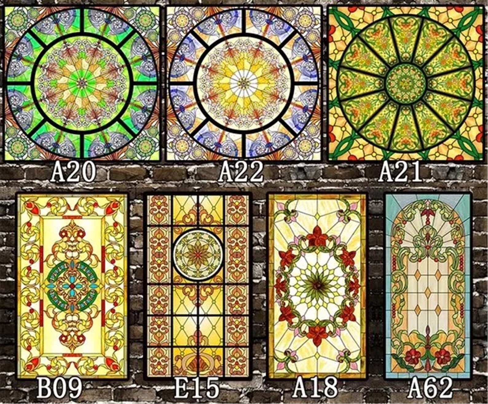 Church Stained Glass Adhesive Film Privacy Window Film Frosted Etsy