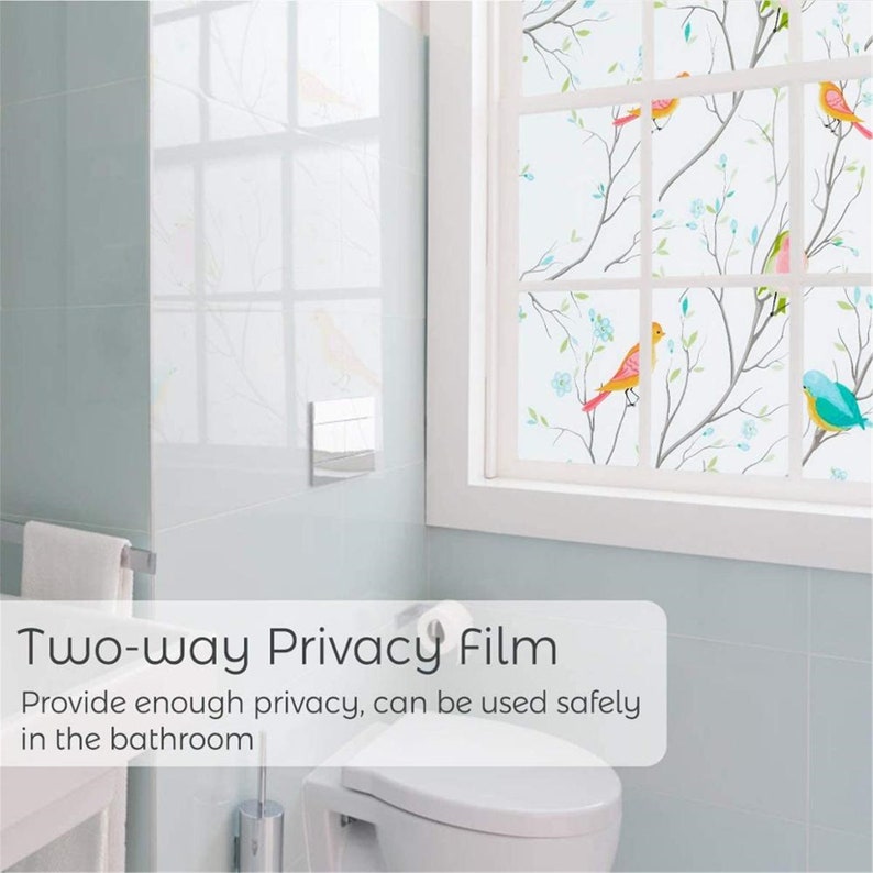 Window Film Birds Privacy NonAdhesive Frosted Decorative Etsy
