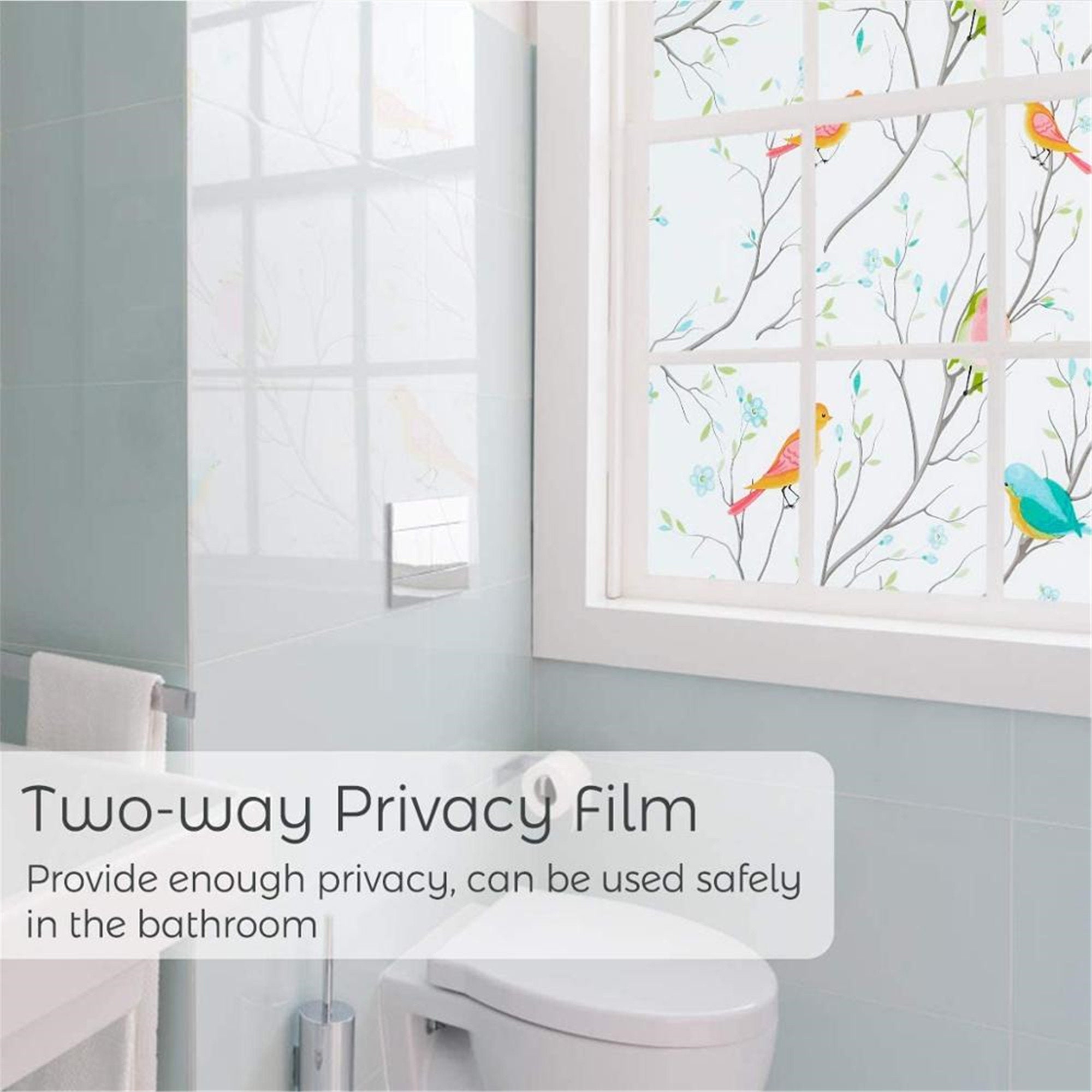 Window Film Birds Privacy NonAdhesive Frosted Decorative Etsy