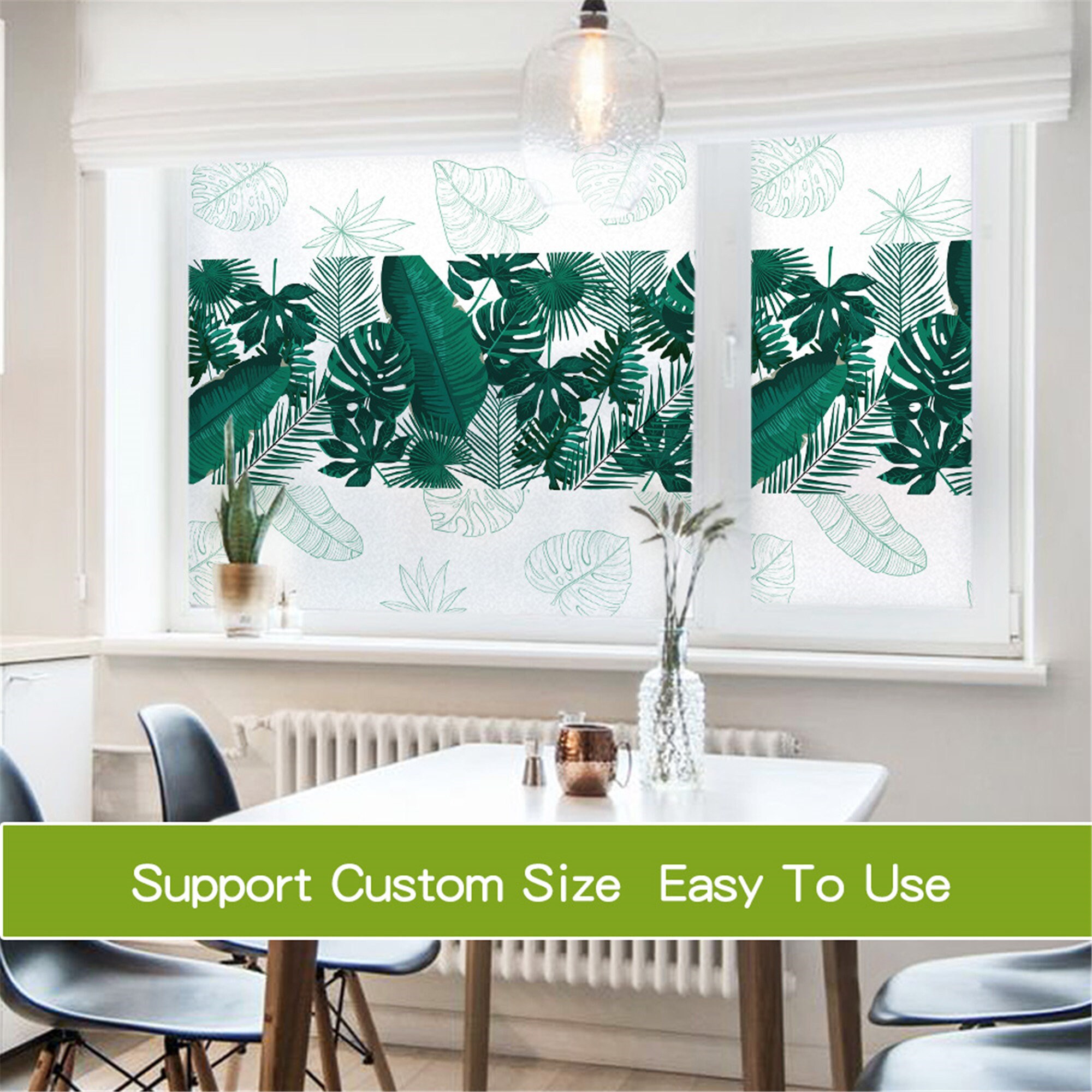 Tropical Plants Glass Window Film for Study Bathroom Dining Etsy