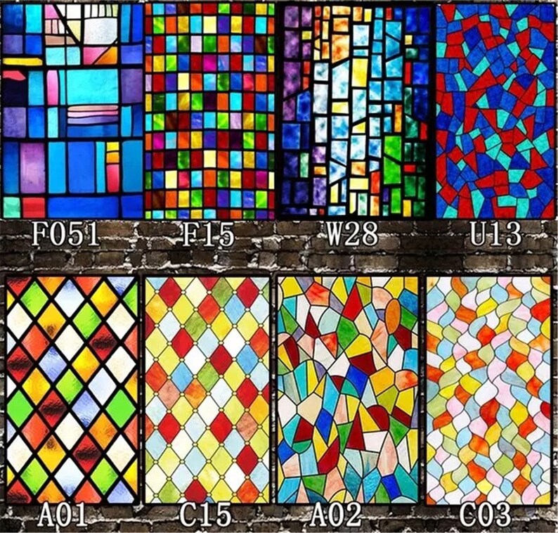 Church Stained Glass Adhesive Film Privacy Window Film Frosted Etsy