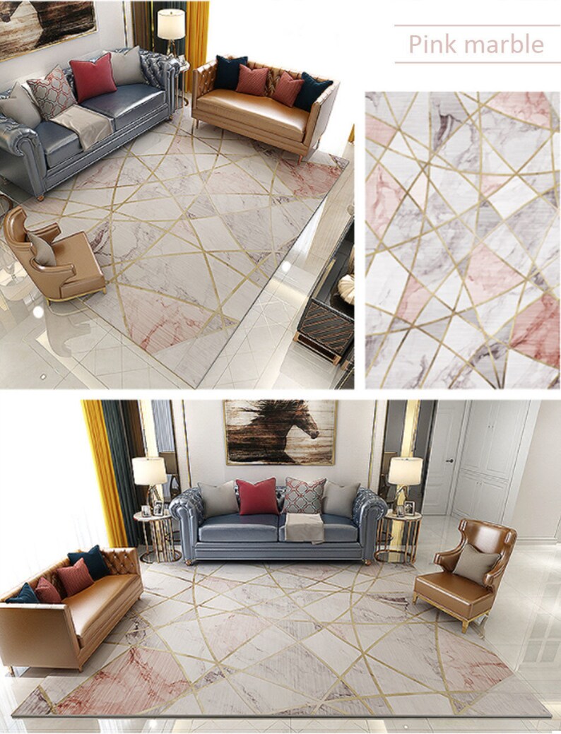Nordic Marble Carpet for Living Room Area Rugs Antislip Etsy
