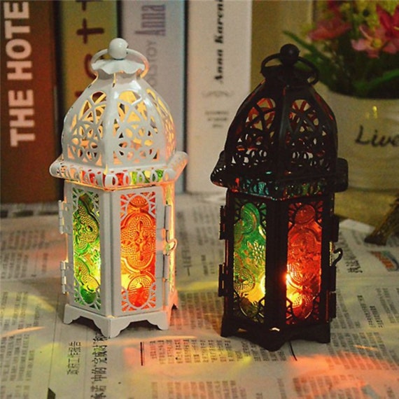 Classic Moroccan Decor Candle Holders Votive Iron Glass Etsy