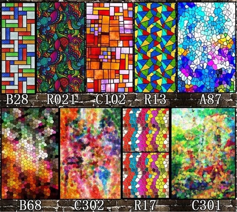 Church Stained Glass Adhesive Film Privacy Window Film Frosted Etsy