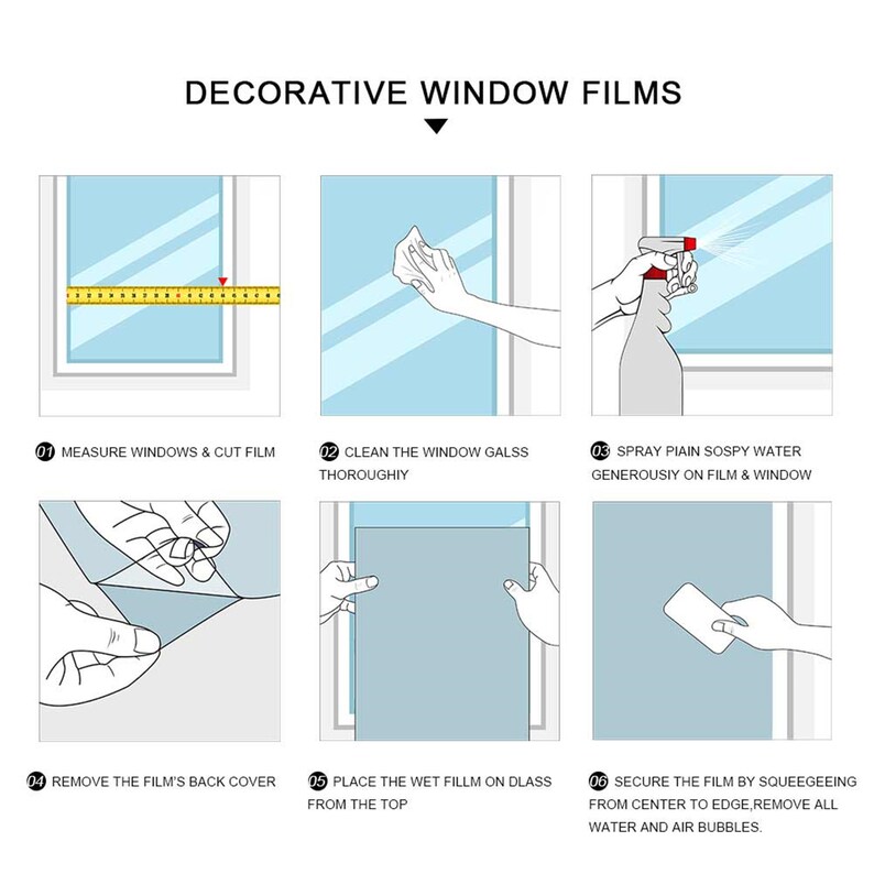 Frosted Window Film Privacy Sticker No Glue Window Sticker Etsy