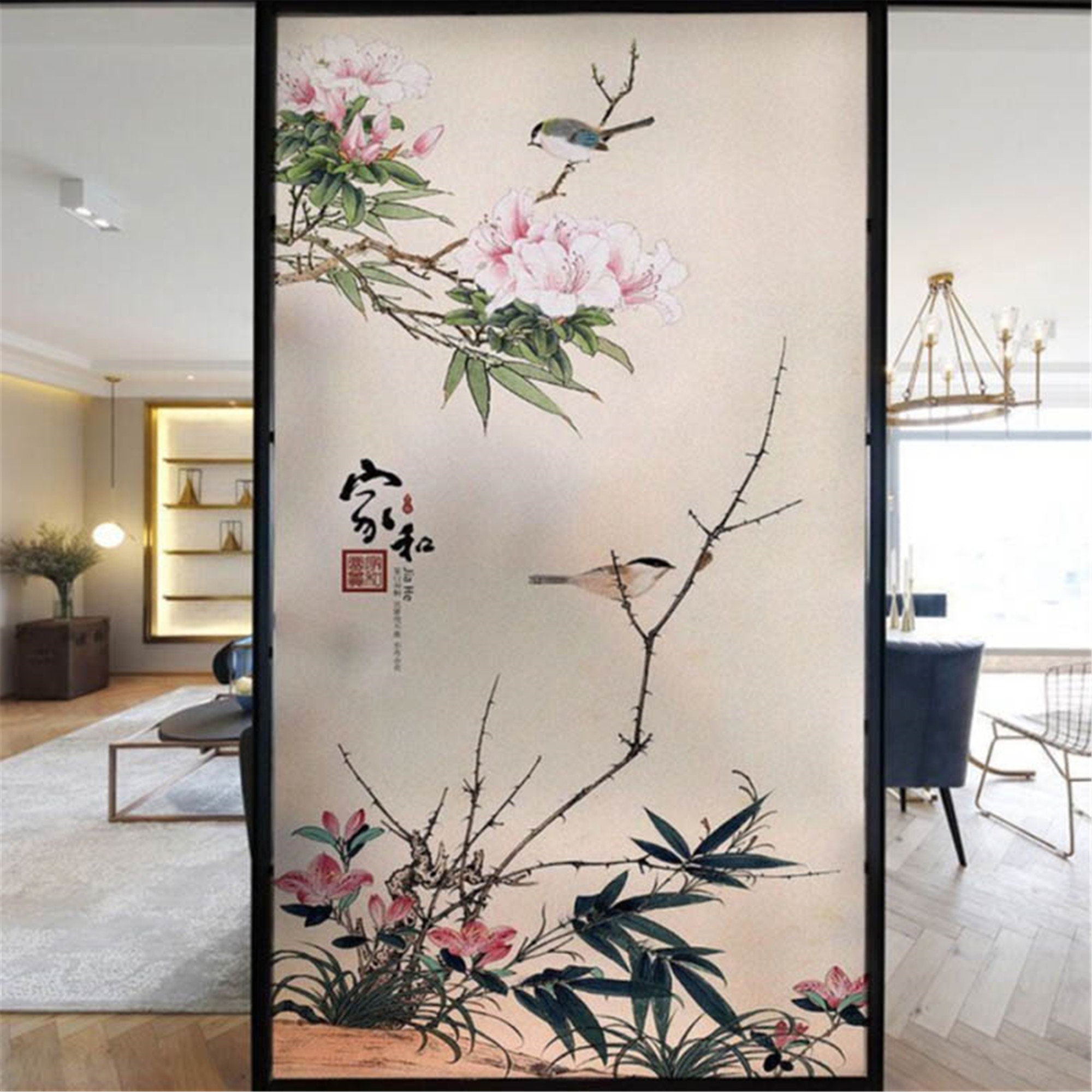 Customized retro flower frosted glass stickers transparent Etsy