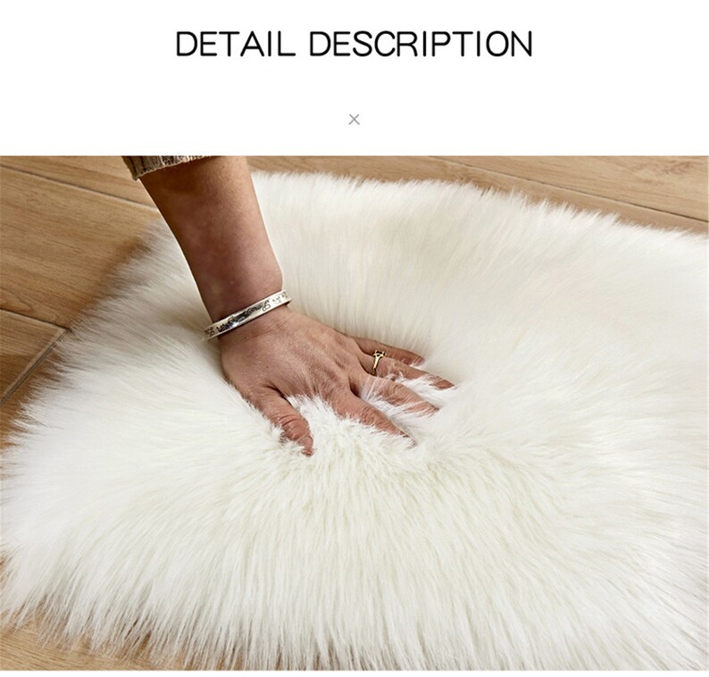 80180cm Oval Fur Faux Artificial Sheepskin Carpet Washable Etsy