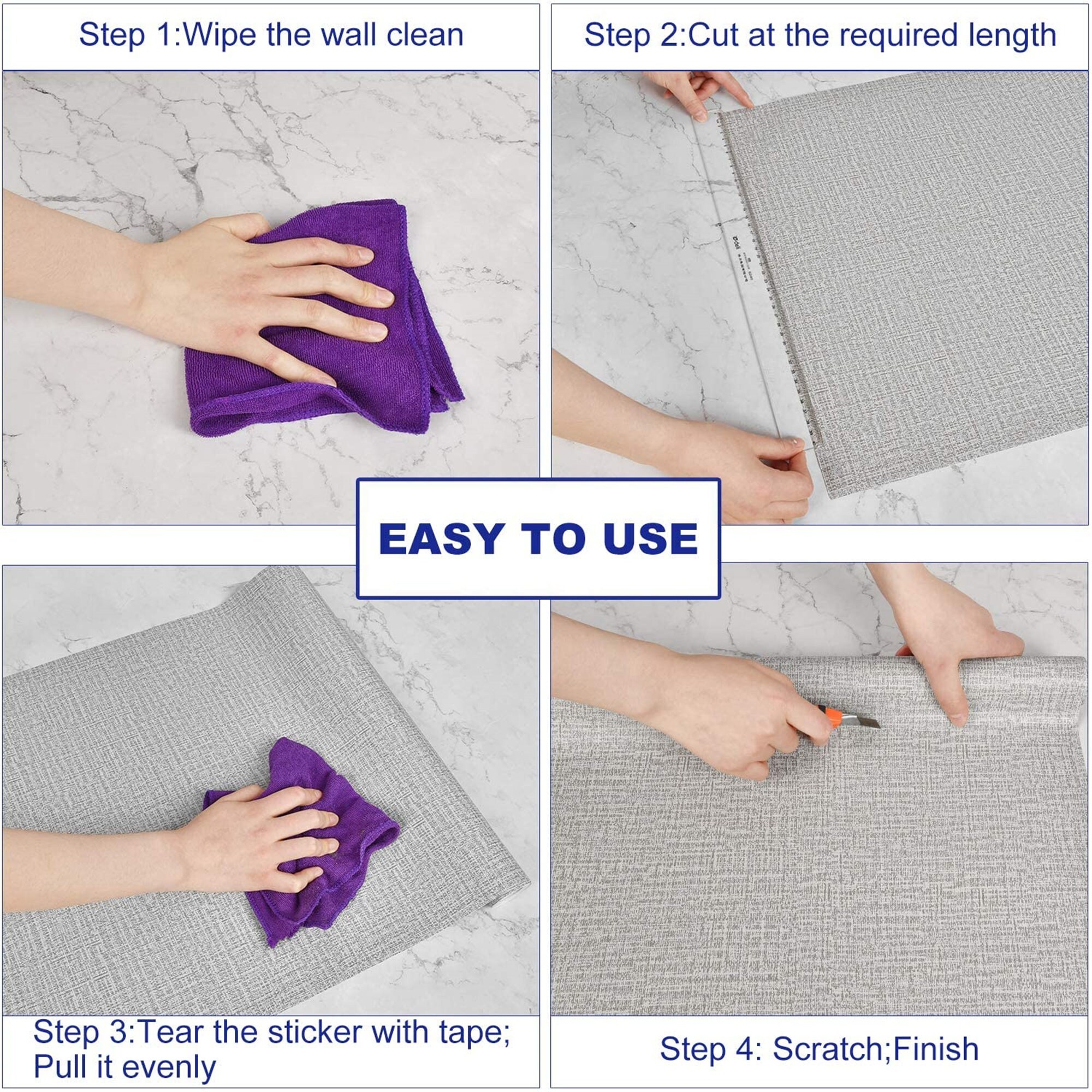 Peel Stick Wallpaper Fabric Vinyl Self-Adhesive Paper Linen | Etsy