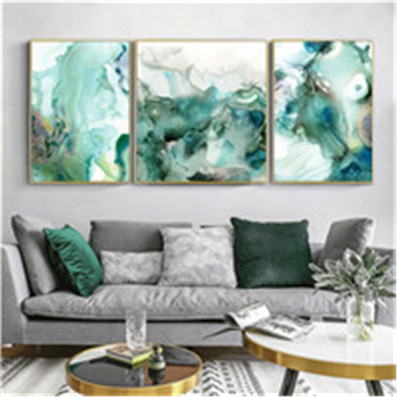 Abstract Mint Green Marble Wall Art Pictures Canvas Painting Etsy