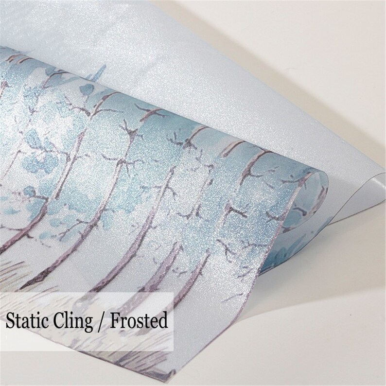 Custom Size Static Cling Window Film Forest Decorative Privacy Etsy