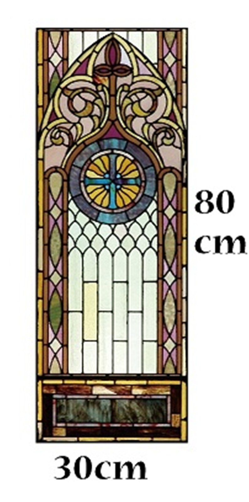 Gothic Rose Window Film Glass Films Frosted Stained Fake Etsy