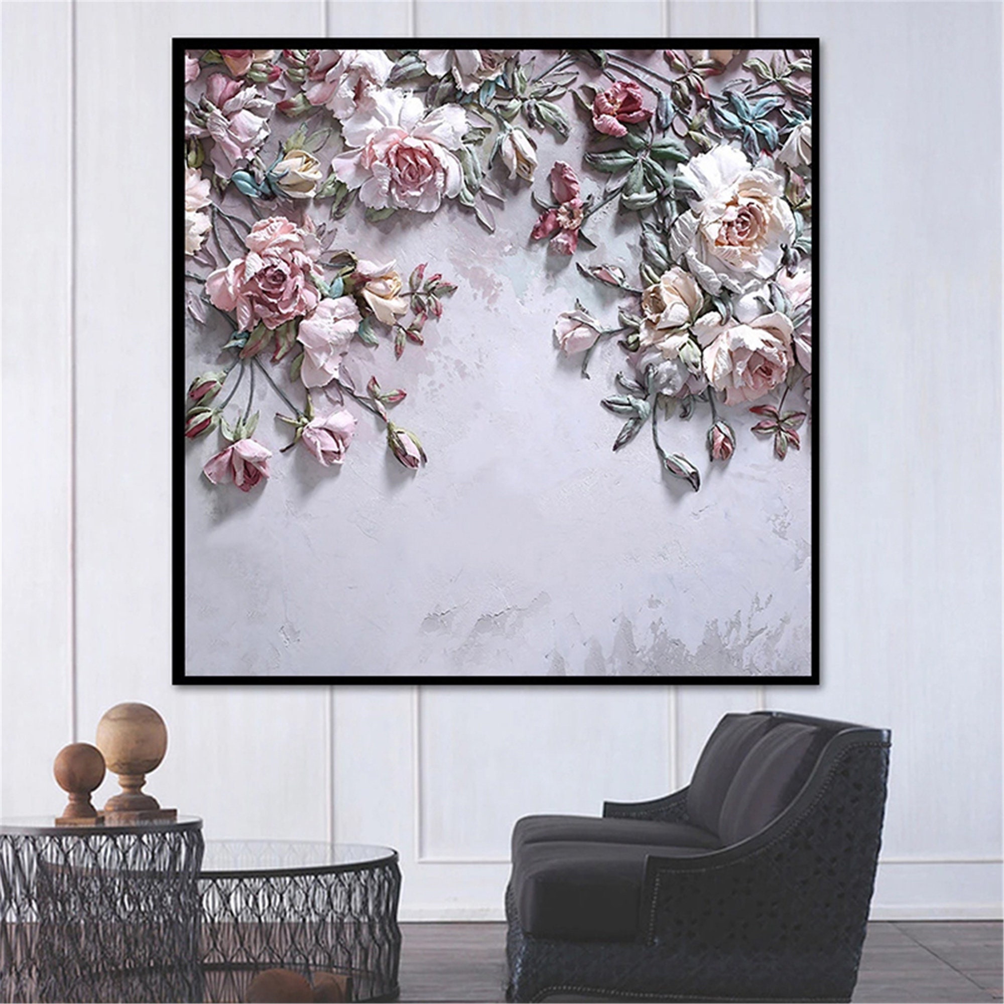 3D Wallpaper Modern Stereo Rose Flowers Photo Wall Murals | Etsy