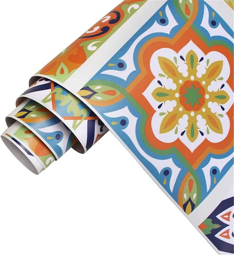 Thick Peel and Stick Tile Moroccan Tile Pattern Wallpaper Etsy