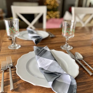 Black and White Buffalo Check 11x11 Napkins
