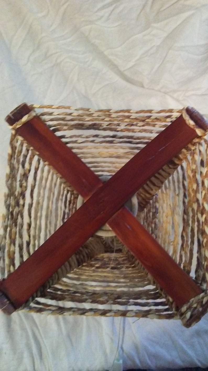 2 Handcrafted Wicker Dual Sided Lamps
