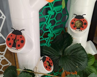 6x Ladybug Algae Blockers for Gardyn – Decorative Split Top Pod Toppers (3 Sizes)