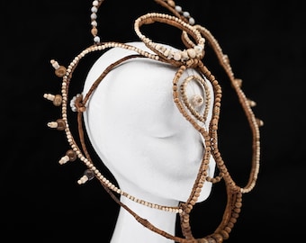 Woven Fibre Larvae Ceremonial Mask