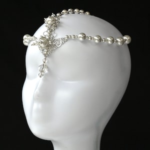Dreieck Perle Kristall reif Kopfschmuck Gesichts kette
