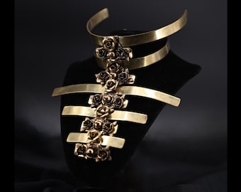 Bronze Rose Cage Choker